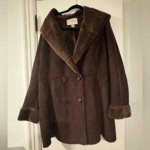 Faux fur jacket / with good / brown